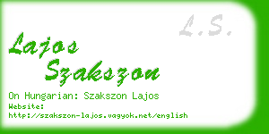 lajos szakszon business card